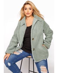 Yours - Cropped Teddy Jacket - Lyst