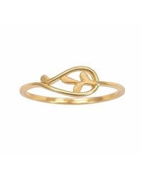 Raina Jewels - 22Ct Leaf Outline Ring Matt Vein Polished Finish - Lyst