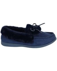 Chums - Dr Keller E Fit Faux Suede Moccasin Slippers, Faux Fur - Lyst
