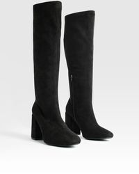 Boohoo - Wide Fit Stretch Knee High Boots - Lyst
