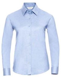Russell - Oxford Easy-Care Long-Sleeved Shirt - Lyst