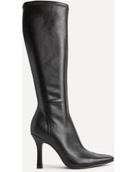 Linzi - Alexia Faux Leather Stretch High Leg Boots - Lyst