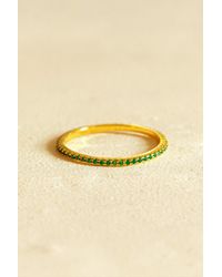 MUCHV - Thin Gold Ring With Onyx Green Stones - Lyst