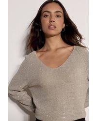 Apricot - Diamante Embellished Fine Knit Jumper - Lyst