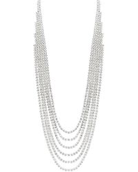 Mood - Silver Crystal Cupchain Multirow Dimante Necklace - Lyst