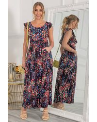 Jolie Moi - Adalena Frill Shoudler Maxi Dress - Lyst
