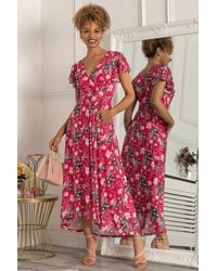 Jolie Moi - Piper Dip Hem Mesh Maxi Dress - Lyst