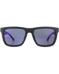 Lacoste - Rectangle Matte Blue Navy Blue Sunglasses - Lyst