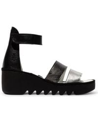 TruClothing - Wedge Heel Open Toe Ankle Strap Sandals Leather Summer Shoes - Lyst