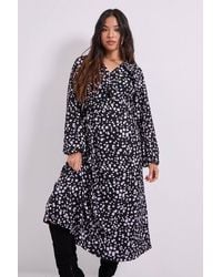 Dorothy Perkins - Petite Spot Empire Seam Frill Detail Jersey Midi Dress - Lyst