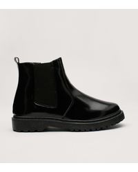 Nasty Gal - Let's Kick It Faux Leather Chelsea Boots - Lyst
