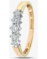 T.H.Baker - 9Ct 0.25Ct Graduating Five Stone Diamond Ring - Lyst