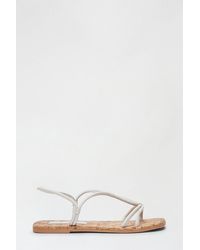 Dorothy Perkins - Wide Fit Leather White Justine Tube Sandal - Lyst