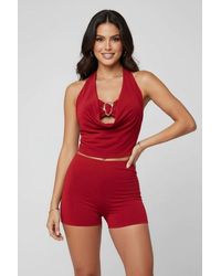 Stylewise - Halter Neck Crop Top & Shorts Co-Ord - Lyst