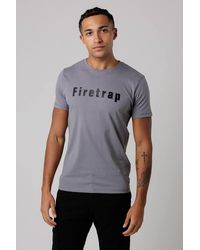 Firetrap - Regular Fit Cotton T-Shirt With Logo - Lyst