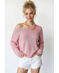 MixRay - Oversized Boat Neck Knit Sweater - Lyst