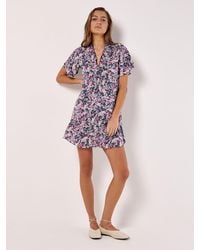 Apricot - Painterly Floral Mini Dress - Lyst