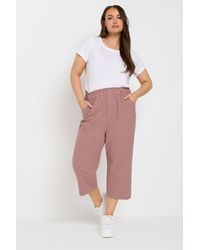 Yours - Cool Cotton Cropped Trousers - Lyst
