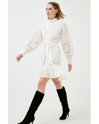 Karen Millen - Petite Lydia Millen Silk Cotton Woven Mini - Lyst