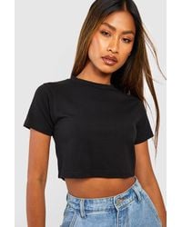 Boohoo - Basic Cotton Cropped Baby T-shirt - Lyst