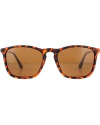 Montana - Rectangle Turtle Rubbertouch Polarized Sunglasses - Lyst