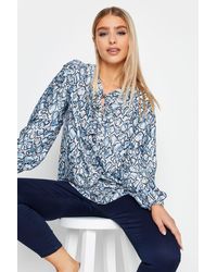 M&CO. - Printed Tie Neck Blouse - Lyst