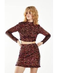Shnoo - Sequin Long Sleeve Crop Top - Lyst
