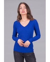 Solo - Ribbed V-Neck Jumper - Lyst