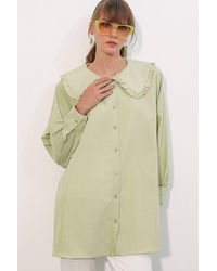 Bigdart - Long-Sleeve Textured Shirt With Baby Collar - Lyst