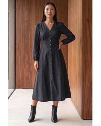 Roman - Button Through Midi Dress - Lyst