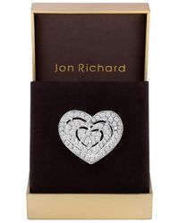Jon Richard - Silver Plated Crystal Heart Brooch - Gift Boxed - Lyst