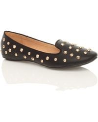 AJVANI - Flat Heel Studded Loafers Ballet Pumps - Lyst