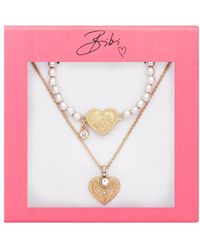 Bibi Bijoux - Gold 'heart On Fire' Necklace & Bracelet Set - Lyst