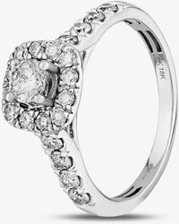 T.H.Baker - 18Ct 1.00Ct Diamond Square Cluster Ring - Lyst