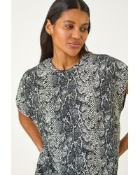 Roman - Geo Print Bubble Hem Top - Lyst