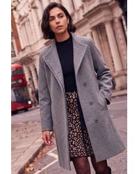 Roman - Tailored Funnel Neck Pocket Detail Coat - Lyst