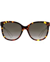Dior - Cat Eye Havana And Light Gold Brown Gradient Sunglasses - Lyst