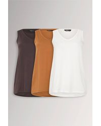 Yours - 3 Pack V-Neck Vest Tops - Lyst