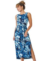 Roman - Petite Tropical Print Stretch Jersey Column Dress - Lyst