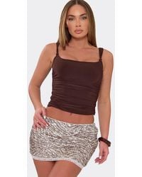 EGO - Lace Trim Low Rise Mini Skirt - Lyst