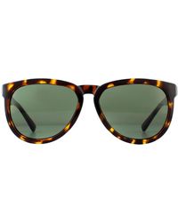 DIESEL - Oval Dark Havana Green Sunglasses - Lyst