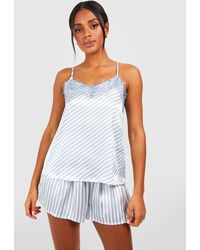 Boohoo - Contrast Stripe Cami & Short Pyjama Set - Lyst
