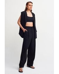 Dilvin - High-Waist Wide-Leg Crepe Trousers - Lyst