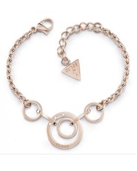 Guess - Chain Circles Plated Stainless Steel Bracelet - Ubb29029-l - Lyst