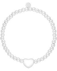 Simply Silver - Sterling Silver 925 Large Heart Ball Stretch Bracelet - Lyst