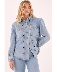 Nasty Gal - Eyelet Detail Denim Jacket - Lyst