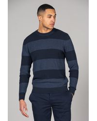 Kensington Eastside - Recycled Cotton Crew Neck Striped Waffle Jumper - Lyst