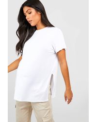 Boohoo - Maternity Side Split T-shirt - Lyst