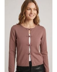 Izabel London - Mandarin Button Front Slim Fit Cardigan - Lyst