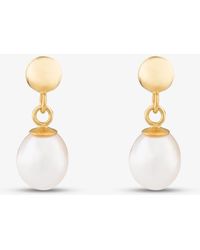 T.H.Baker - 9Ct Freshwater Pearl Dropper Earrings 1.58.7979 - Lyst
